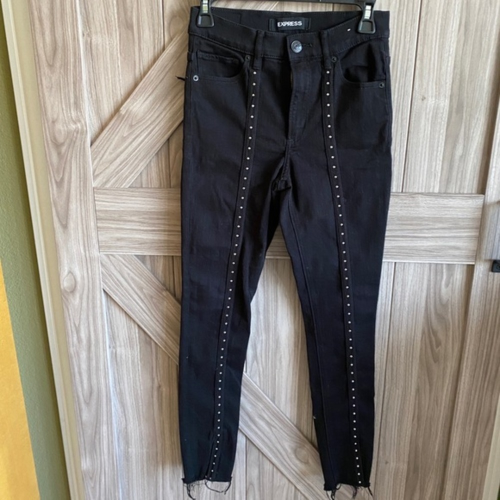 Express black ankle leggings high rise stretch jeans